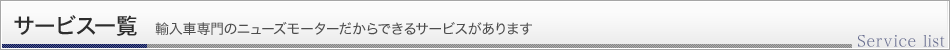 サービス一覧 輸入車専門のニューズモーターだからできるサービスがあります Service list