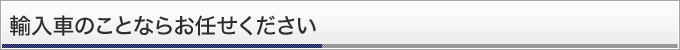 輸入車のことならお任せください